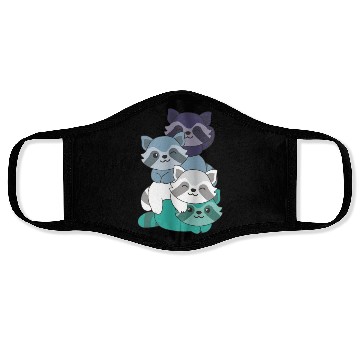 Discover Oriented Aroace Flag Pride Lgbtq Cute Raccoon Face Masks