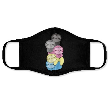 Discover Polygender Flag Pride Lgbtq Cute Sloth Face Masks