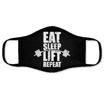 Discover Eat sleep lift repeat Face Masks