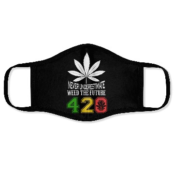 Discover Chuckling 420 Future of Herb Weed Marijuana Design Face Masks