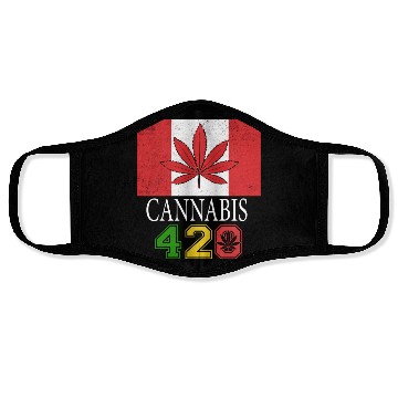 Discover Comical 420 Celebrate Herb Weed Marijuana Design Face Masks