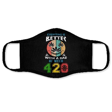 Discover Comic 420 Better Herb Weed Marijuana Design Face Masks