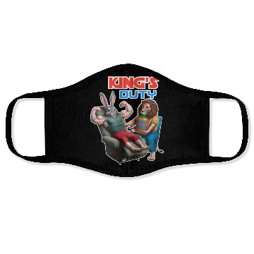 Discover "Royal Rabbit: A Majestic Monarch's Journey" Face Masks