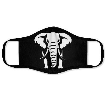 Discover Elephant Silhouette White Logo Face Masks
