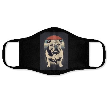 Discover Bulldog 2 - Japanese Retro Art Face Masks