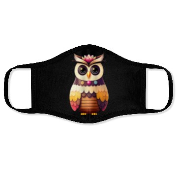 Discover Cute deco owl illustration Face Masks