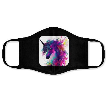 Discover Colorful splatters unicorn Face Masks