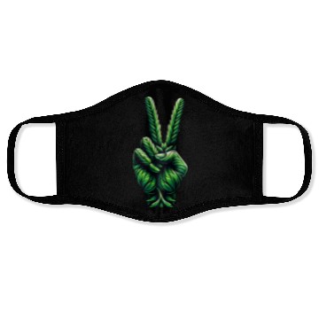 Discover Hemp Legalization Peace Sign Face Masks