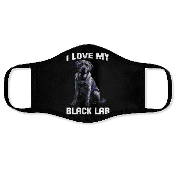 Discover Labrador Lover I LOVE MY BLACK LAB Black Face Masks