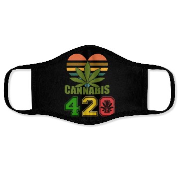 Discover Hysteric 420 Love Good Herb Weed Marijuana Design Face Masks