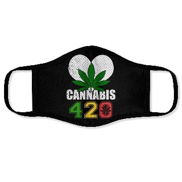 Discover Sidesplitting 420 Love Herb Weed Marijuana Design Face Masks