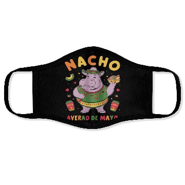 Discover Nacho Average Hippo Mexican Hippopotamus Face Masks