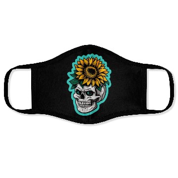 Discover skull sunflower Face Masks
