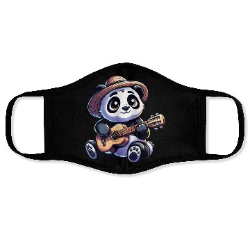 Discover Cool Panda Guitarist Music Face Masks