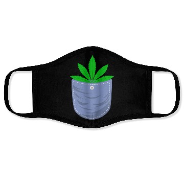 Discover Jesting 420 Pocket Of Herb Weed Marijuana Design Face Masks