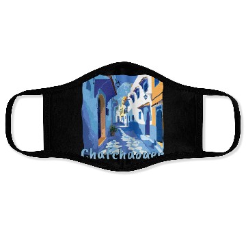 Discover Chefchaouen Morocco Blue City Old Town Face Masks