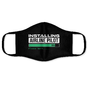 Discover Installing Airline Pilot please wait Fynny Face Masks