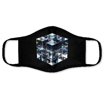 Discover Abstract Crystal Cubes Face Masks