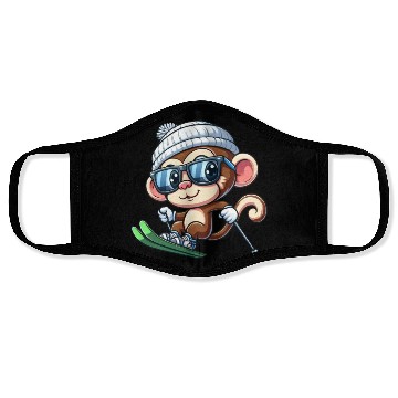Discover Monkey Chimpanzee Skier Skiing Face Masks