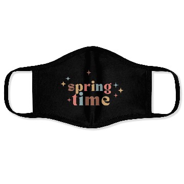 Discover Colorful retro hello spring day time groovy cute Face Masks