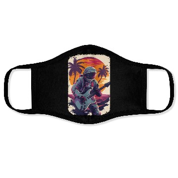 Discover Astronaut Guitar Player Space Music Lover Face Masks