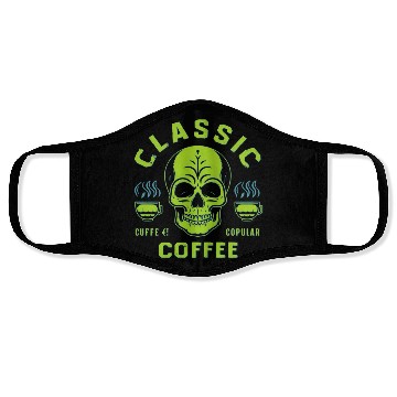 Discover coffee classic skull Face Masks