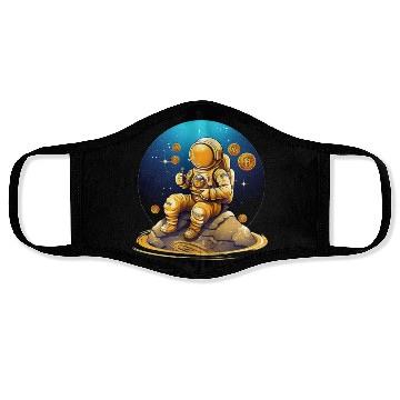 Discover Cute Astronaut Crypto Currency Trader Mining Face Masks