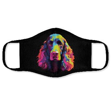 Discover Watercolor Colorful Irish Water Water Spaniel Face Masks