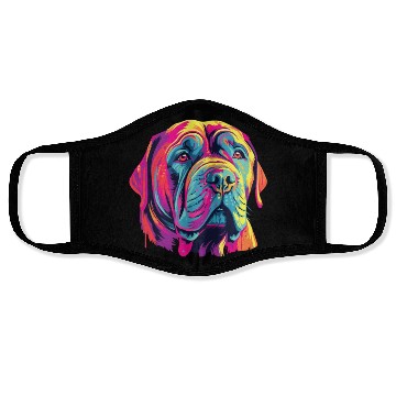 Discover Watercolor Colorful Neapolitan Mastiff Face Masks