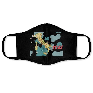 Discover City Illustrations Italy World Map Travel Map Face Masks