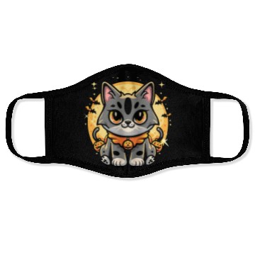 Discover Cute cat halloween character fantasy Face Masks