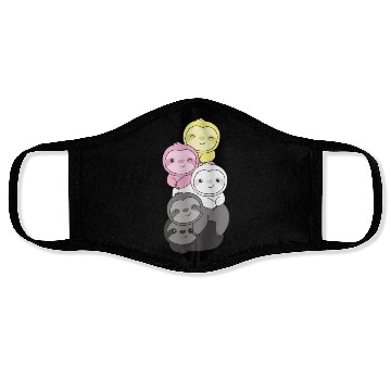 Discover Queerplatonic Flag Pride Lgbtq Cute Sloth Face Masks