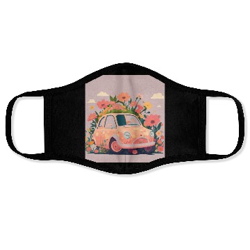 Discover Spring Flower and Old Car Face Masks
