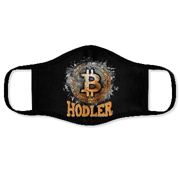 Discover Bitcoin Hodler Funny HODL BTC Crypto Trader Face Masks