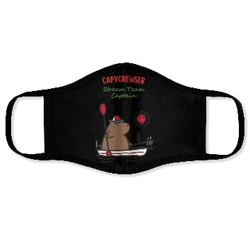 Discover Captain Capy: Nautical Capybara Canoe Adventure Face Masks