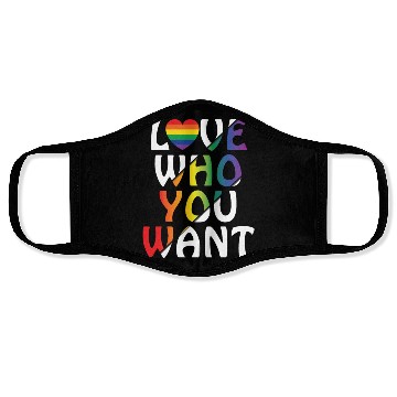 Discover LGBT Love Who You Want Rainbow Heart Gay Pride Face Masks