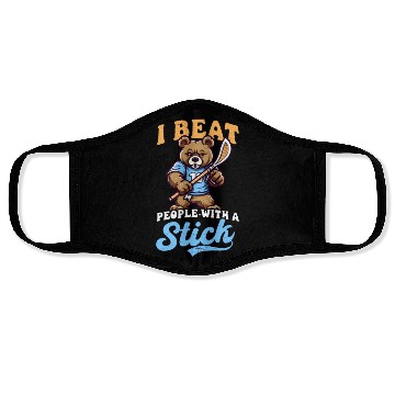 Discover Lacrosse Coach Beat People Stick Bear Face Masks
