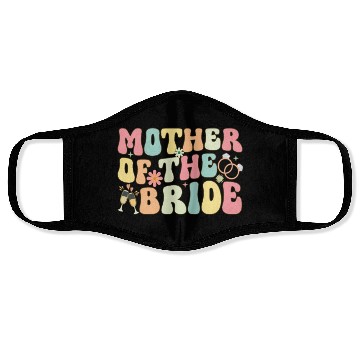 Discover Mother Of The Bride Groovy Bridal Party Mom Face Masks