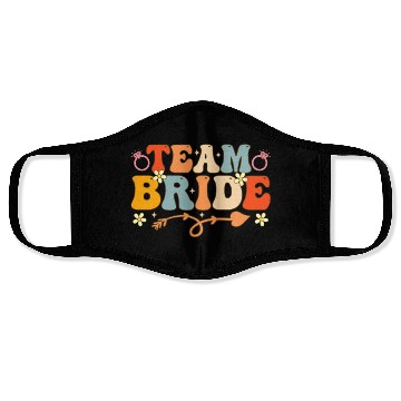 Discover Team Bride Groovy Bridal Party Bachelorette Party Face Masks