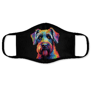 Discover Watercolor Colorful Standard Schnauzer Face Masks