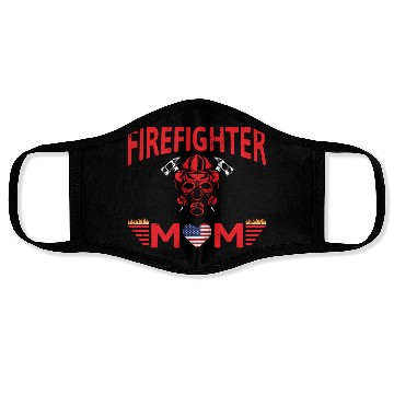 Discover Firefighter Mom Mother Support the Thin Red Line F Face Masks