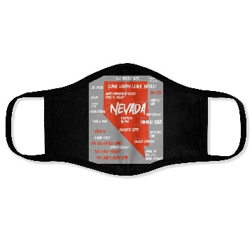 Discover Nevada map design Face Masks