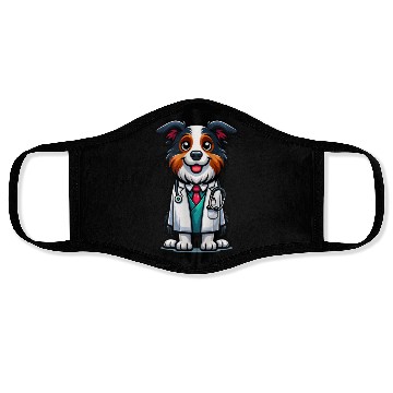 Discover Border Collie as a Doctor, funny dog Face Masks