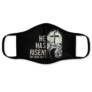 Discover He Has Risen Christ Bible Verse Tomb Cross Face Masks