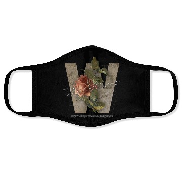 Discover Black Brown Vintage Rose Initial Face Masks