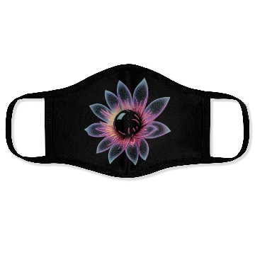Discover Galactic Lotus Neon Design Face Masks