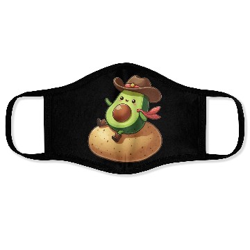 Discover Avocado Cowboy Potato Rider Face Masks