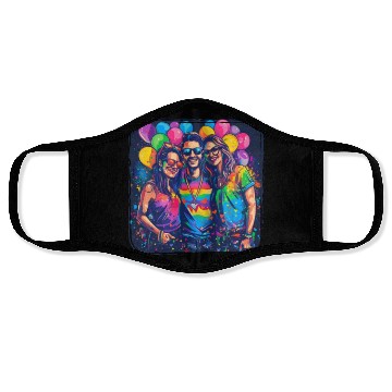 Discover Rainbow Connection Embrace ,Happy Pride Face Masks