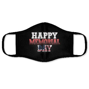 Discover Patriotic Memorial Day Flag Design Face Masks