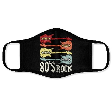 Discover 80s Rock Band Guitar Cassette Tape 1980s Face Masks